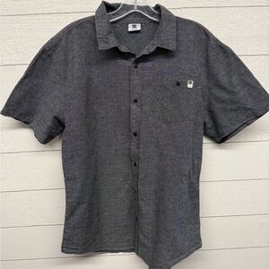 DC Men's Skaters Charcoal Button Down Shirt 100% cotton